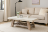 Picture of ANTON White Concrete on Solid Acacia Wood Coffee Table