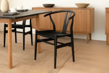 Picture of  WISHBONE Solid Beech Wood Y Replica Chair (Black)
