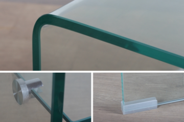 Picture of MURANO 110 Bent Glass Coffee Table with Shelf