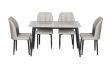 Picture of MIKASA 120 Sintered Stone Top 5PC Dining Set (Grey Table + 4 Light Grey Chairs)