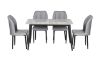 Picture of MIKASA 120 Sintered Stone Top 5PC Dining Set (Grey Table + 4 Dark Grey Chairs)