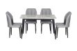 Picture of MIKASA 120 Sintered Stone Top 5PC Dining Set (Grey Table + 4 Dark Grey Chairs)