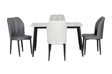 Picture of MIKASA 120 Sintered Stone Top 5PC Dining Set (Crisp-White Table)
