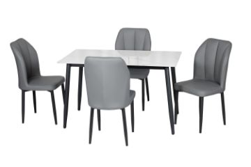 Picture of MIKASA 120 Sintered Stone Top 5PC Dining Set (Crisp-White Table)