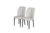 Picture of MIKASA 120 Sintered Stone Top 5PC Dining Set (Crisp-White Table + 4 Light Grey Chairs)