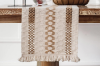 Picture of Jute-Striped Woven Table Runner/Bed Runner with Tassel in 2 Sizes 