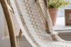 Picture of 376-006 Jute-Striped Woven Table Runner/Bed Runner with Tassel - 30cmx240cm