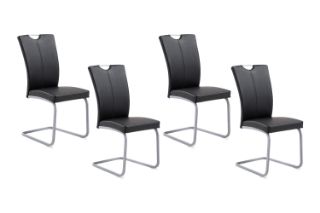 Picture of EDAN High Back Dining Chair with Powder Coating Base (Elegant Black) - 4 Chairs in 1 Carton