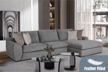Picture of HAYVA Feather-Filled Fabric Sectional Sofa