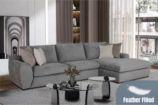 Picture of HAYVA Feather-Filled Fabric Sectional Sofa