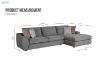 Picture of HAYVA Feather-Filled Fabric Sectional Sofa