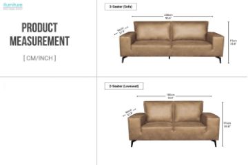 Picture of EASTWOOD 3/2 Seater Air Leather Sofa Range (Brown)