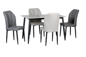 Picture of MIKASA 120 Sintered Stone Top 5PC Dining Set (Grey Table)