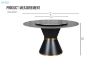 Picture of ORBIT 135 Round Black Sintered Stone Dining Table with Lazy Susan