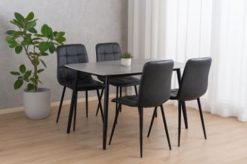 Picture of SAROTO 130 Sintered Stone Top 5PC Dining Set (Matte Grey Table) 
