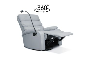 Picture of OLIVIO 360° Swivel Manual Recliner Lounge Chair With Mobile Holder (Grey)
