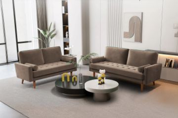 Picture of HAROLD 3/2 Seater Fabric Sofa Range (Brown)
