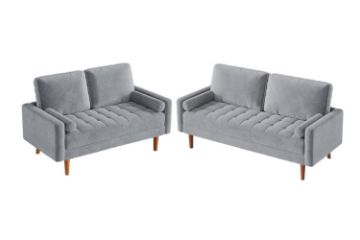 Picture of HAROLD 3/2 Seater Fabric Sofa Range (Light Grey)