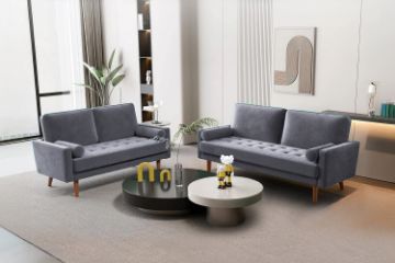 Picture of HAROLD 3/2 Seater Fabric Sofa Range (Grey)