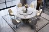Picture of ORBIT 1.5M 5PC/7PC Round Rotating Sintered Stone Top Dining Set (White Top)