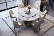 Picture of ORBIT 1.5M 5PC/7PC Round Rotating Sintered Stone Top Dining Set (White Top)