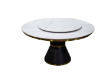 Picture of ORBIT 150 Round White Sintered Stone Dining Table with Lazy Susan
