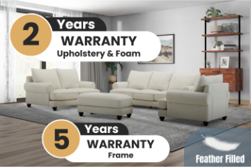 Picture of BALVINO 3.5/2.5/1.5 Seater Feather Filled Fabric Sofa Range with Ottoman