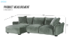 Picture of ROTTERDAM Sectional Fabric Sofa (Green) - Chaise Facing Left