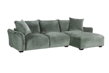 Picture of ROTTERDAM Fabric Chaise Facing Right Sofa (Green) 