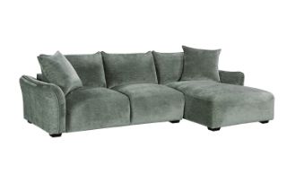 Picture of ROTTERDAM Sectional Fabric Sofa (Green) - Chaise Facing Right