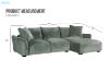 Picture of ROTTERDAM Fabric Chaise Facing Right Sofa (Green) 
