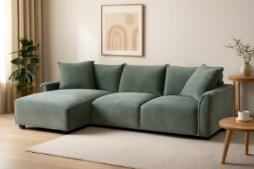 Picture of ROTTERDAM Sectional Fabric Sofa (Green)