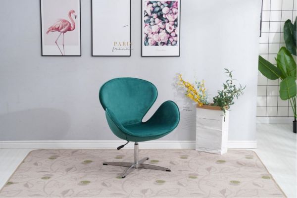 Picture of [FLOOR MODEL CLEARANCE]BOCANA Swivel Adjustable Height Velvet Lounge Chair (Green)