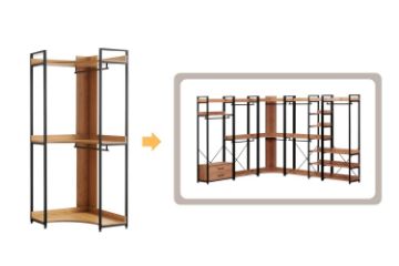 Picture of [FLOOR MODEL CLEARANCE]GARMON 200x80cm Open Wardrobe/Wall System Shelf (Corner)