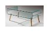 Picture of [FLOOR MODEL CLEARANCE] MURANO 110 Box Bent Glass Coffee Table with Wooden Legs