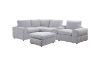 Picture of LUXEON Sectional Modular Sofa Range with Ottoman & Storage Console Hidden Cup Holders & Wireless Charging & USB Ports