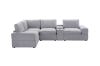 Picture of LUXEON Sectional Modular Sofa with Ottoman & Storage Console Hidden Cup Holders & Wireless Charging & USB Ports