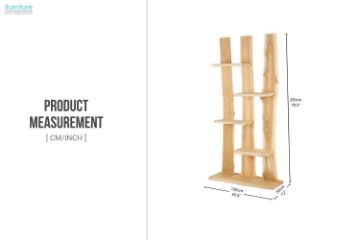 Picture of 650-007 200x100cm Handmade Solid Teak Wood 4-Tier Shelf