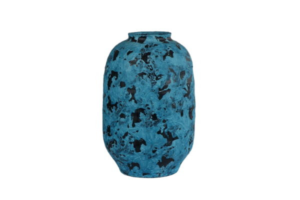 Picture of 363-009 Abstract Art Blue and Black Ceramic Vase