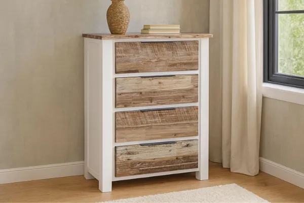 Picture of CHRISTMAS 4-Drawer Solid Acacia Wood Tallboy