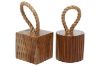 Picture of 650-023 Teak Root Door Stopper Sculpture - Set of 2