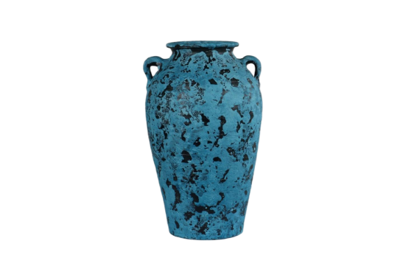 Picture of 363-012 Two-handled Abstract Art Blue and Black Ceramic Vase