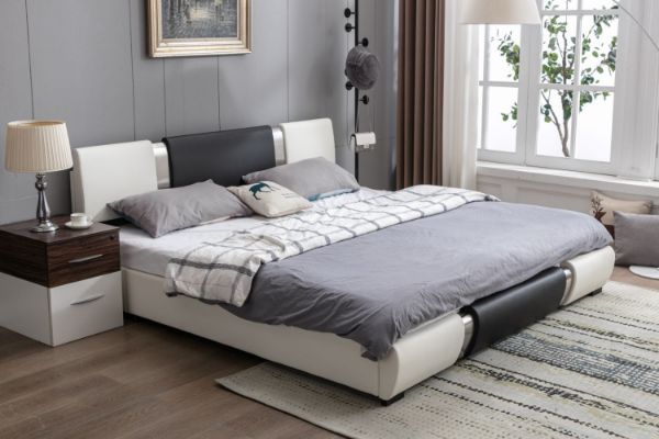 Picture of [FLOOR MODEL CLEARANCE] VANCOUVER Queen Bed Frame (Black & White)