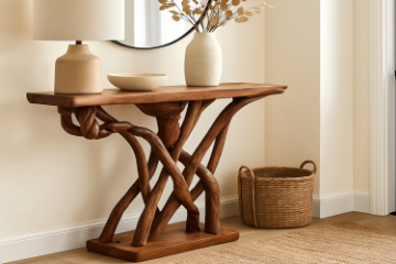 Picture of ROOTRA 90 Handcrafted Teak Root Console Table 