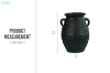 Picture of 363-015 Speckled Dark Green Handled Ceramic Vase