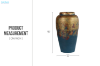 Picture of 363-022 Golden and Turquoise Dichroic Ceramic Vase
