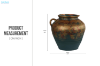 Picture of 363-023 One-handled Golden and Turquoise Dichroic Ceramic Vase