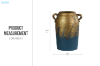 Picture of 363-025 Two-handled Golden and Turquoise Dichroic Ceramic Vase