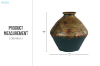 Picture of 363-026 Ovoid Golden and Turquoise Dichroic Ceramic Vase