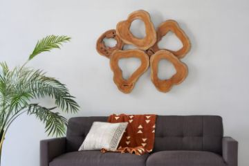 Picture of 650-024 Teak Root Wall Sculpture – Handcrafted Natural Wooden Wall Art